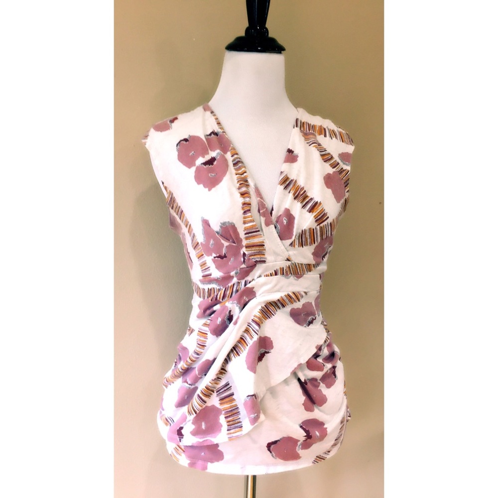 Anthro C.Keer Floral Cascading Sleeveless Tank Top